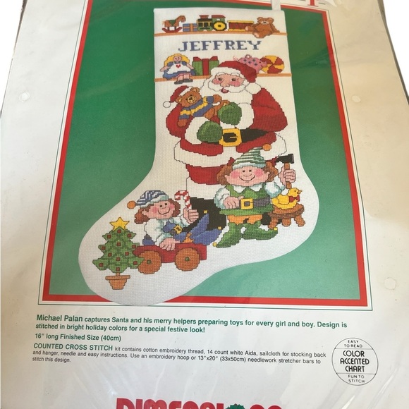 NEW Dimensions Santa's Workshop Cross Stitch Christmas Stocking  Kit 8359 - Picture 1 of 1